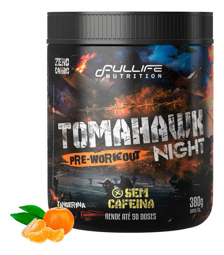 Pré Treino Sem Cafeina Zero Carbo Tomahawk Night 380g Sabor Tangerina