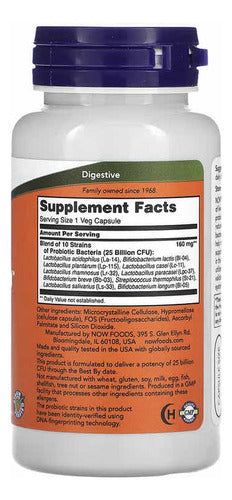 Probiotico 10 25 Bilhões 100 Caps Now - Intestino Saudável