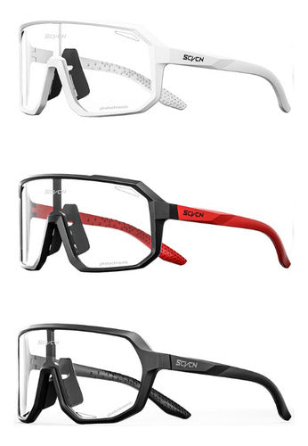 Óculos De Sol Ciclismo Bike Esportes Fotocromático Uv400 Armação Preto