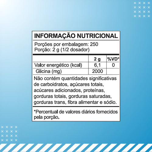 Glicina 100% Pura Suplemento Em Pó 500g Myódis