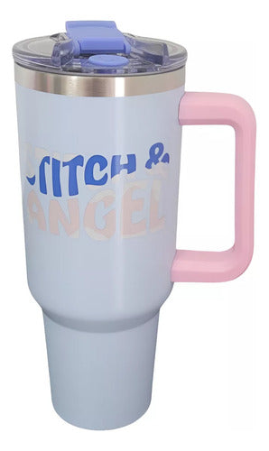Copo Térmico Stitch Tumbler Inox Personagens Frio Até 12h Cor Azul-aço