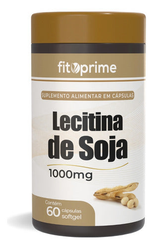 Lecitina De Soja 1000mg 60 Cápsulas Fitoprime Sabor Sem sabor