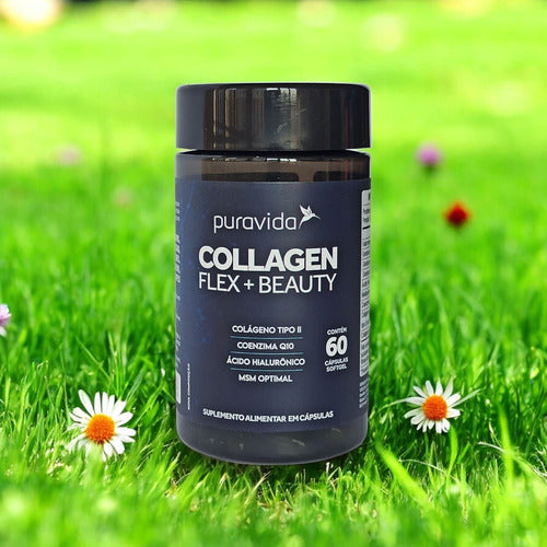 Suplemento Puravida Premium Collagen Flex Beauty Colágeno Em Pote 60 Cápsulas