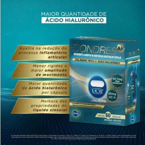 Condres Ah 60 Cápsulas Colágeno Tipo || + Ácido Hialurônico
