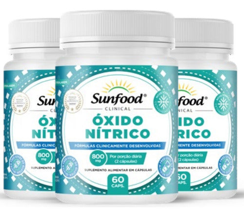 Oxido Nitrico 800mg 60 Capsulas Sunfood Clinical Sabor Sem Sabor