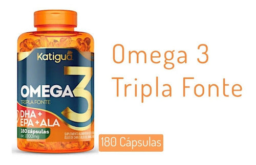 Ômega 3 1000mg 180 Capsulas Tripla Fonte Katigua