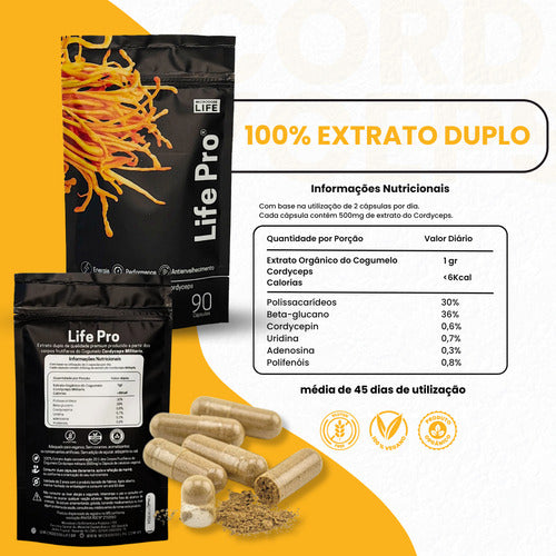 Cordyceps Militaris Cogumelo da Energia - Life Pro 90 caps