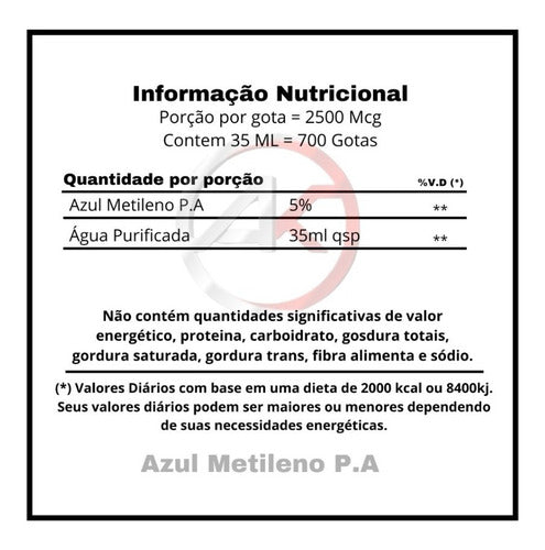Azul Metileno P.a. 5% 35ml Pronta Entrega