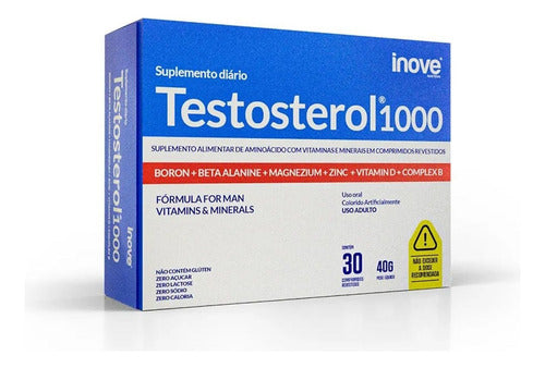 Testosterol 1000 Man Inove Nutrition Suplemento 30 Unidades Sabor Sem sabor