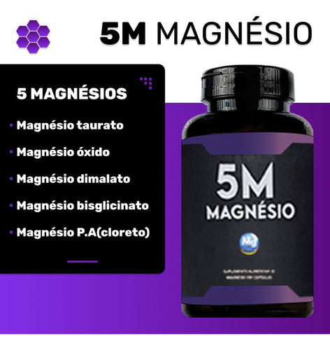 5m Magnésio - 350 Mg - 60 Cápsulas - M5