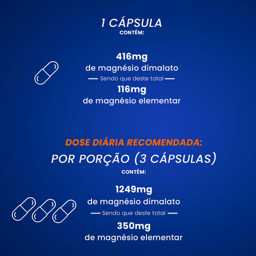 Max Magnésio Dimalato 350mg De Magnésio Elementar Por Dose 180 Cápsulas Bigens
