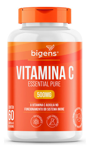 Vitamina C Essential Pure 500mg Por Cápsula, 60un, Bigens