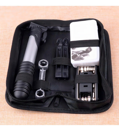 Estojo Kit Ferramentas Bike Acessórios Bomba Kit Remendo