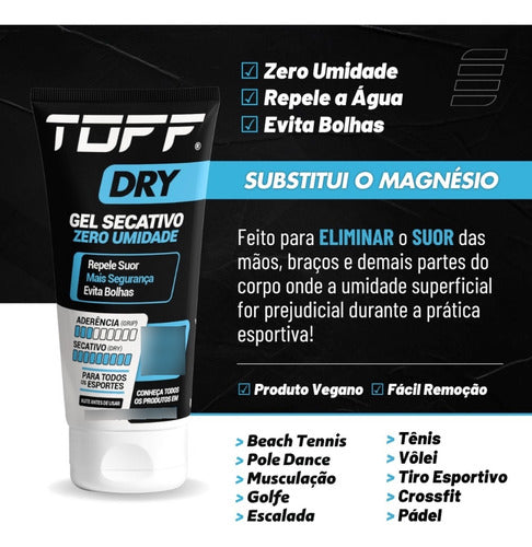 2x Gel Secativo Para Mãos Anti Suor Para Esportes Toff Dry
