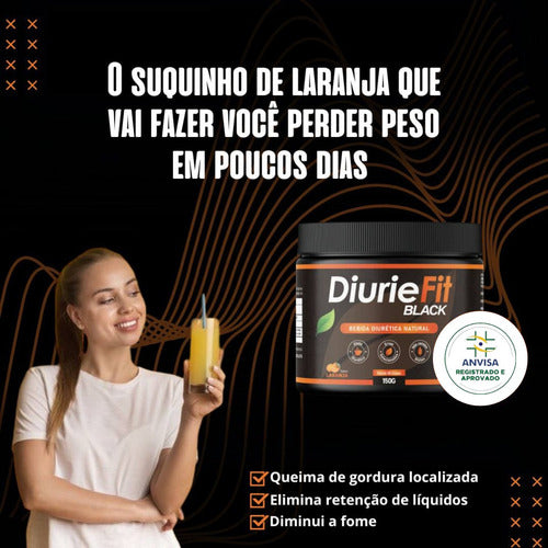 Diuriefit Natural Queima Gordura Rápido Kit 1un Sabor Laranja