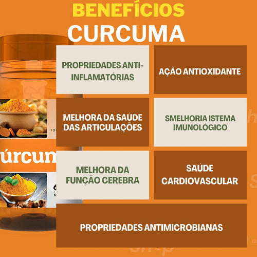Cúrcuma Longa 360 Cáps 500mg 100% Natural Anti-inflamatório