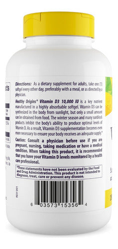 Vitamina D3 10000 Ui 360 Caps Healthy Origins