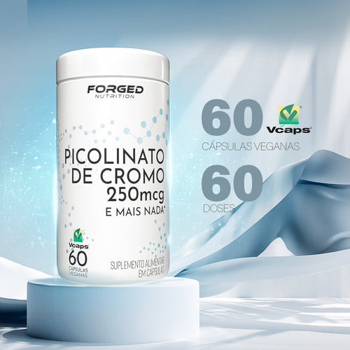 Picolinato De Cromo 250mcg 60 Vegan Caps Forged Nutrition Sem sabor