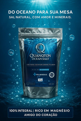 Sal Marinho Integral Moído Natural 2kg Quanqton Ocen Salt