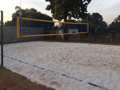 Rede De Beach 6,4m De Comp.+ Marcação 6,4mx12,8m + Cabo Aço