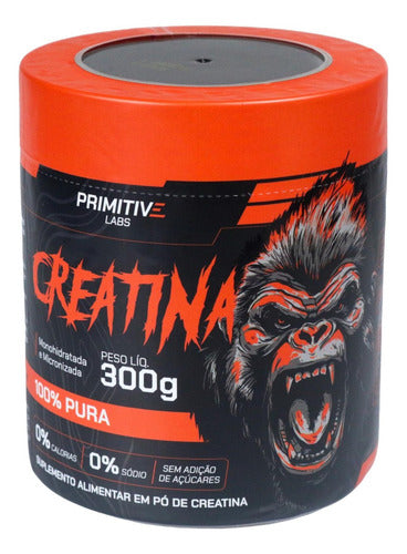 Creatina 100% pura 300g Monohidratada e Micronizada Em Pó Sem Sabor - Primitive Labs