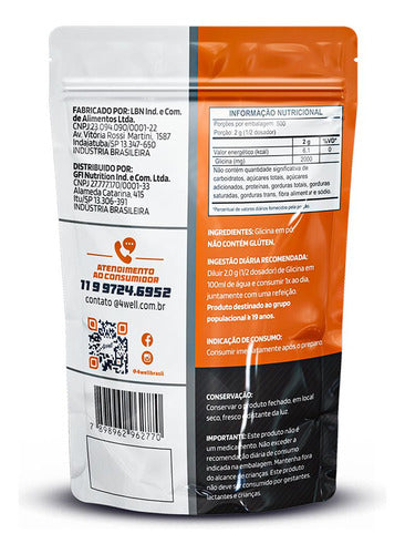 Glicina 1kg 4well 100% Pura Importada