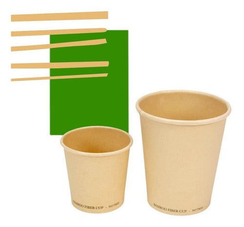 Copo Fibra Bambu 210ml - Cx 100 Unidades Biodegradável