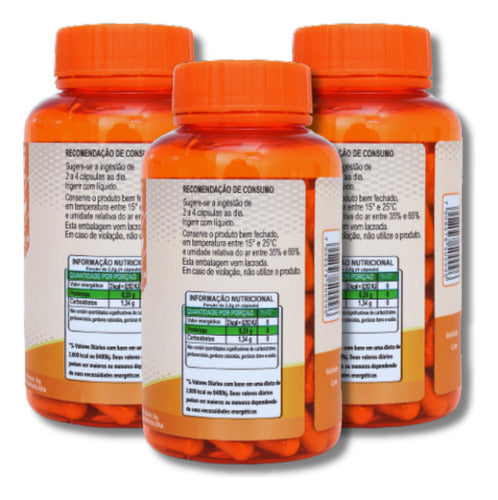 Suplemento Em Capsulas Curcuma Original 360 Capsulas ( 3 Potes ) Sem Sabor - Jmsuplementos