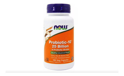 Probiotic-10 25 Billion Now Foods 100capsulas Veg Eua/usa Sabor Sem sabor