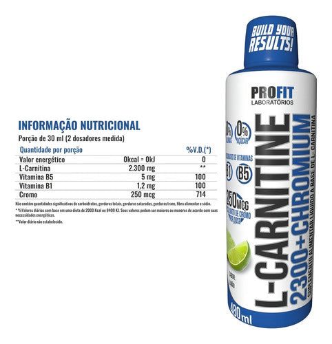 L Carnitine Carnitina C/ Cromo 2300 480ml Queimador Gordura Sabor Limão