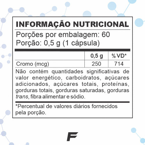 Picolinato De Cromo 250mcg 60 Vegan Caps Forged Nutrition Sem sabor