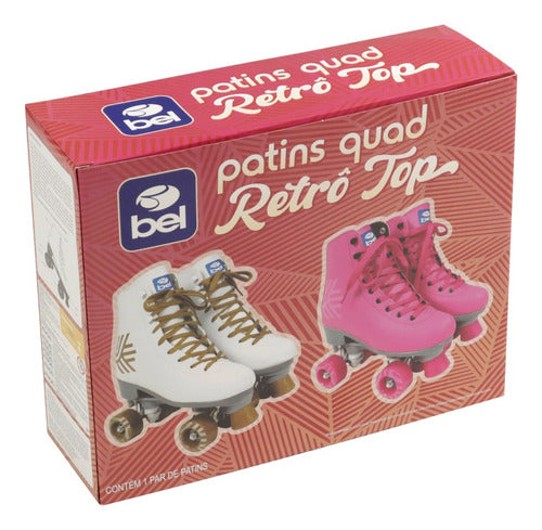 Patins Bel Quad- Retro Top Branco-dourado Tam. 36