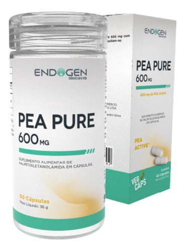 Pea Pure 600mg Palmitoiletanolamida 60 Caps Vegana Sabor Sem Sabor