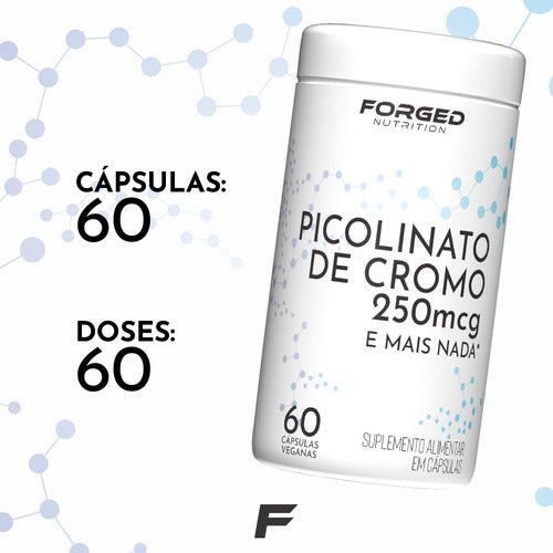 Picolinato De Cromo 250mcg 60 Vegan Caps Forged Nutrition Sem sabor
