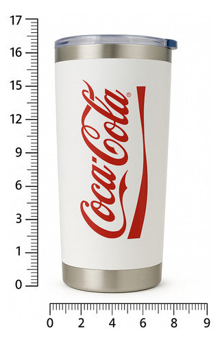 Copo Térmico Oficial Tampa Coca Cola 500ml Branco Hauskraft