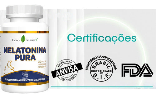 Melatonina Pura- 120 Cápsulas Matéria Prima Importada- Forte Sabor Sem Sabor