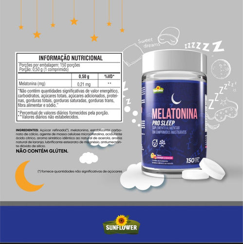 Suplemento De Melatonina 150 Comprimidos - Sunflower