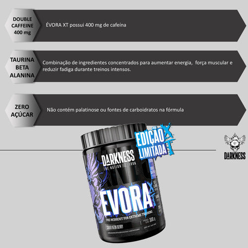 Pré-treino Évora Xt Pote 300g Darkness Neon Berry
