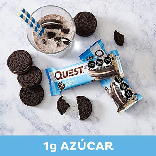 Barra de proteína com creme com sabor de biscoito Quest Nutrition - caixa com 12