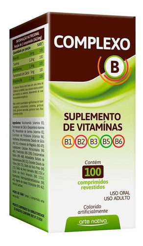 Polivitaminico Vitaminas Complexo B 100 Comprimidos Arte Nativa