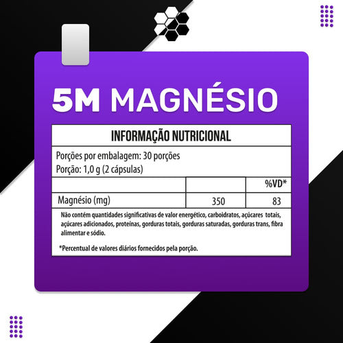 5m Magnésio - 350 Mg - 60 Cápsulas - M5