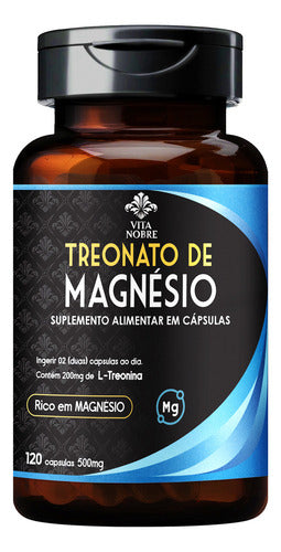 Suplemento Alimentar de L-Treonina 120 Cápsulas Suplemento Treonina 200mg Vita Nobre