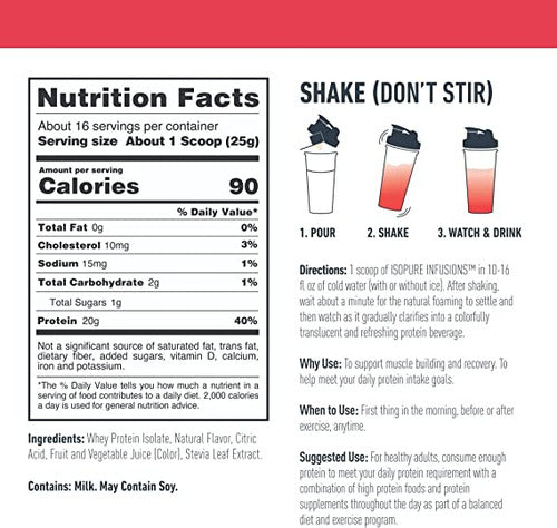 Whey Protein Isopure Infusions 400g (0,88 Lbs) Sabor Frutas Vermelhas