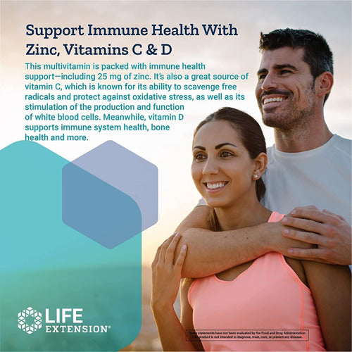 Multivitamínico Two Per Day 120 Tablets Life Extension Sabor Sem sabor