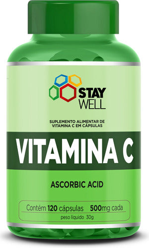 Vitamina C 100% Pura E Concentrada - Fórmula Exclusiva Com 1000mg Por Dose - 120 Cápsulas