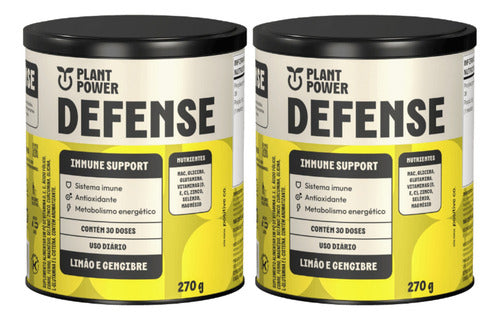 2x Defense Imunidade Limão E Gengibre Plant Power 270g