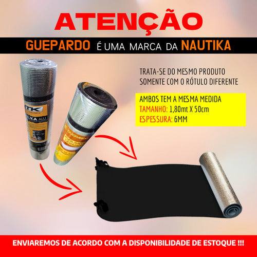 Isolante Térmico Eva Guepardo Aluminizado Camping 1,8mt 50cm
