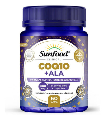 Coenzima Q10 + Ácido Alfa Lipóico 800mg 60 Cápsulas Sunfood
