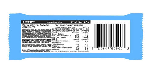 Barra de proteína com creme com sabor de biscoito Quest Nutrition - caixa com 12