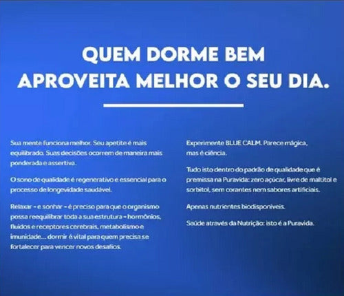 Blue Calm 250g - Triptofano + Mio-inositol - Pura Vida Sabor Limão, Camomila, Maracujá e Spirulina Azul